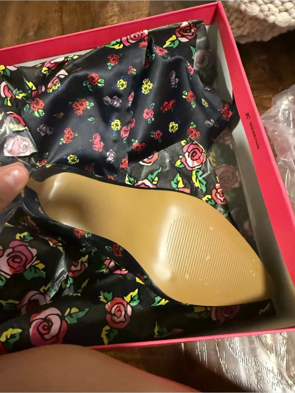 Betsey Johnson Black Over-the-Knee Floral Stiletto Boots